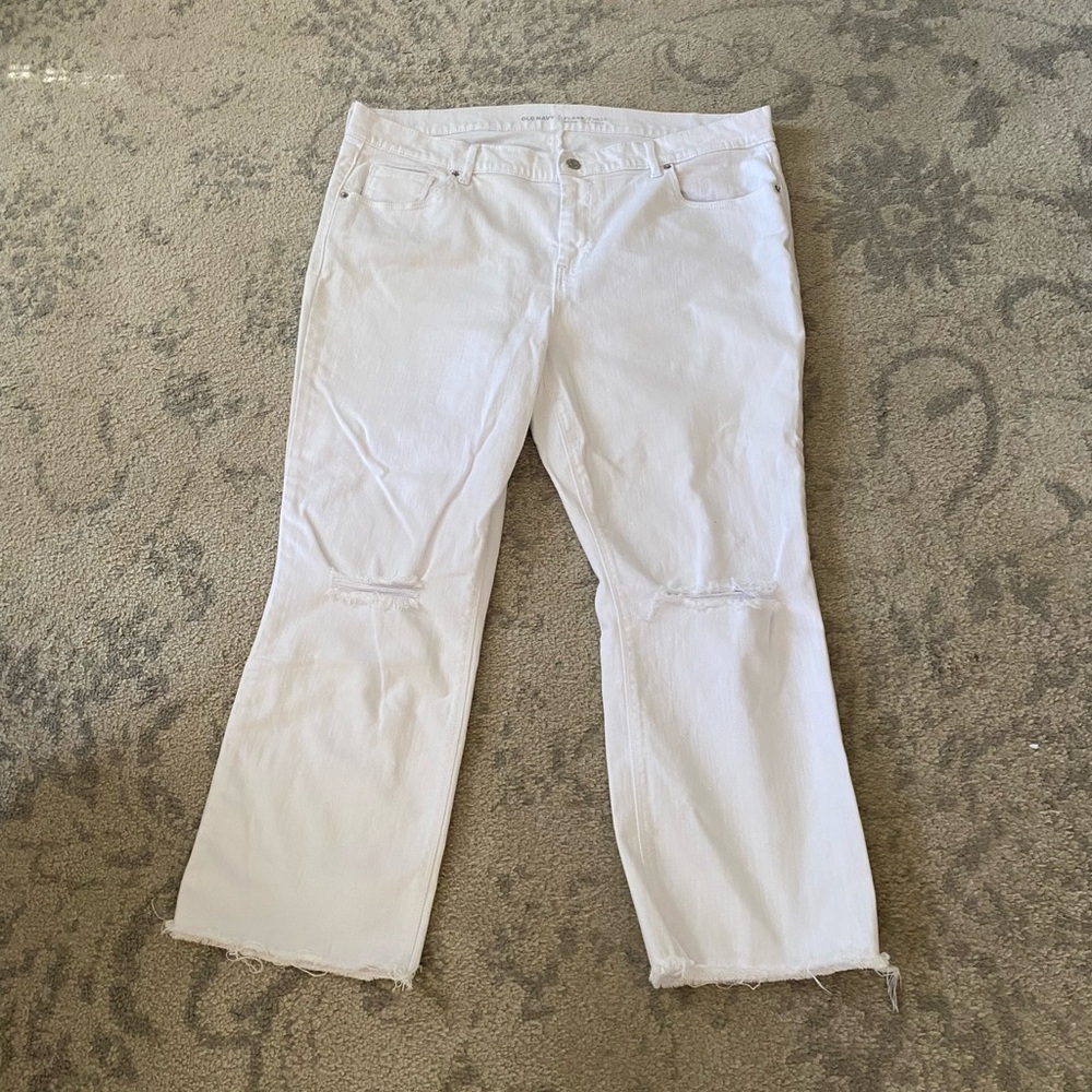 Old Navy Distressed White Jeans